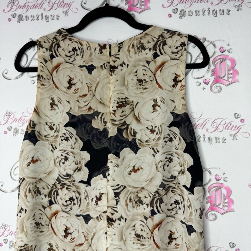Rose + Olive tank top blouse roses cream Floral Sleeveless Top - Beige and Black - Picture 4 of 13